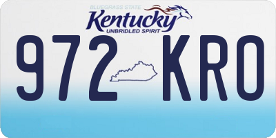 KY license plate 972KRO