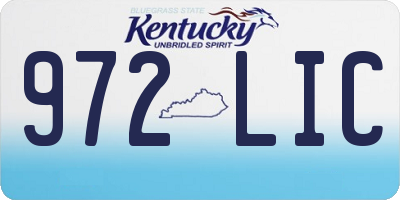 KY license plate 972LIC