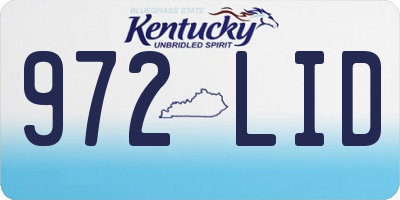 KY license plate 972LID