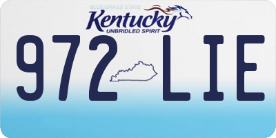 KY license plate 972LIE