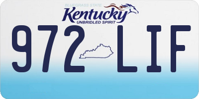 KY license plate 972LIF
