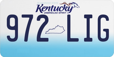 KY license plate 972LIG