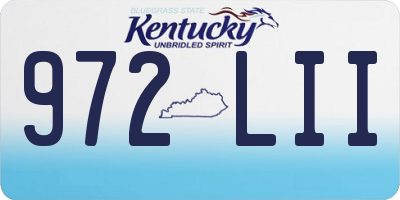 KY license plate 972LII