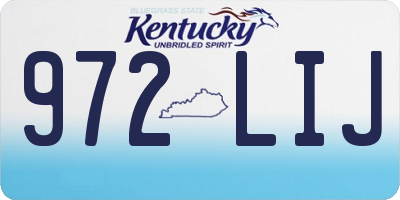 KY license plate 972LIJ