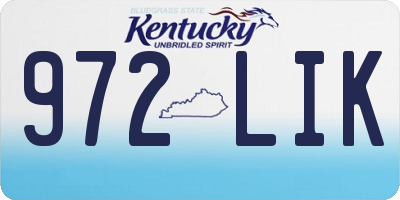 KY license plate 972LIK