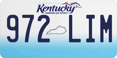 KY license plate 972LIM