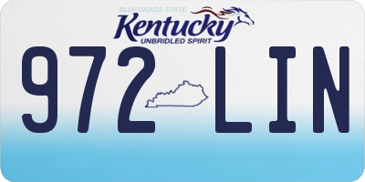 KY license plate 972LIN