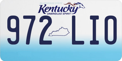 KY license plate 972LIO