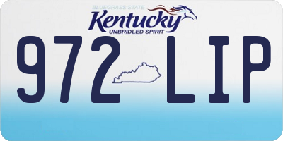 KY license plate 972LIP