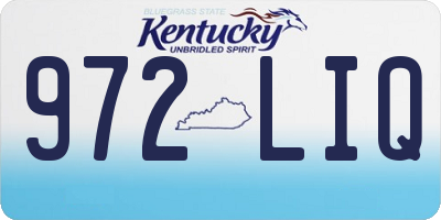 KY license plate 972LIQ