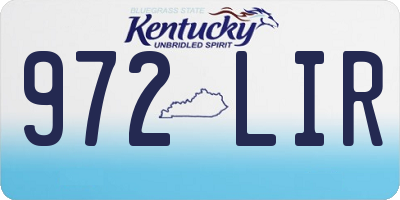 KY license plate 972LIR