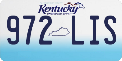 KY license plate 972LIS