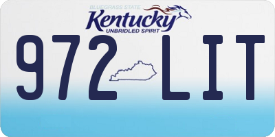 KY license plate 972LIT