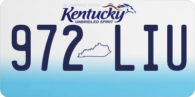 KY license plate 972LIU