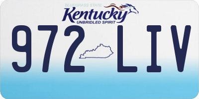 KY license plate 972LIV