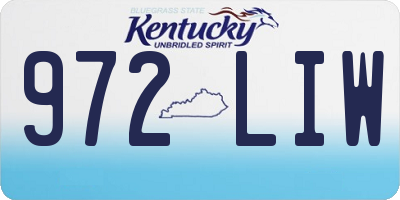 KY license plate 972LIW