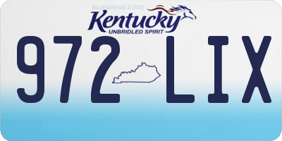 KY license plate 972LIX