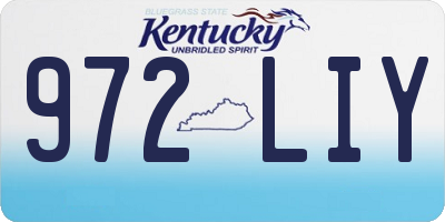 KY license plate 972LIY