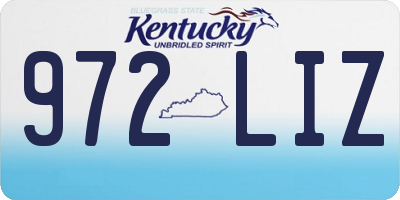 KY license plate 972LIZ