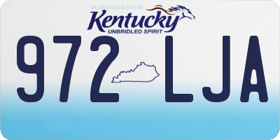 KY license plate 972LJA