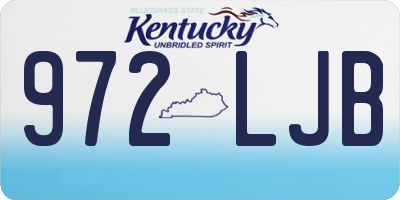 KY license plate 972LJB