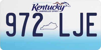 KY license plate 972LJE
