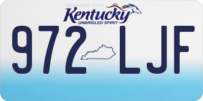 KY license plate 972LJF