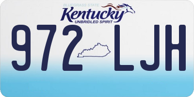 KY license plate 972LJH