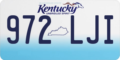 KY license plate 972LJI