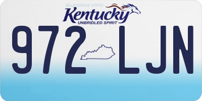 KY license plate 972LJN