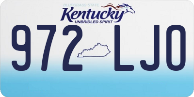 KY license plate 972LJO