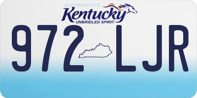 KY license plate 972LJR