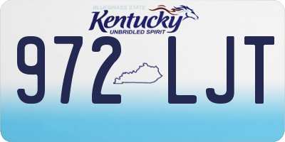 KY license plate 972LJT