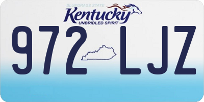 KY license plate 972LJZ