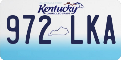 KY license plate 972LKA