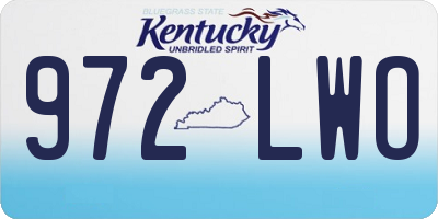 KY license plate 972LWO
