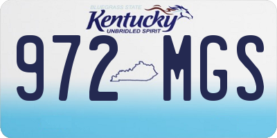 KY license plate 972MGS
