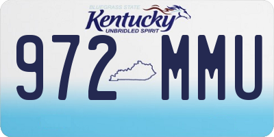 KY license plate 972MMU