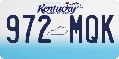 KY license plate 972MQK