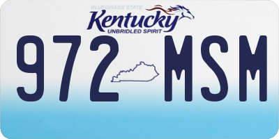 KY license plate 972MSM
