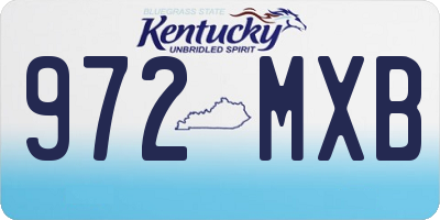 KY license plate 972MXB
