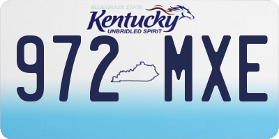 KY license plate 972MXE