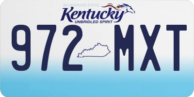 KY license plate 972MXT