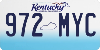 KY license plate 972MYC