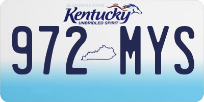 KY license plate 972MYS