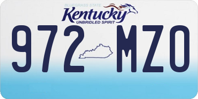 KY license plate 972MZO