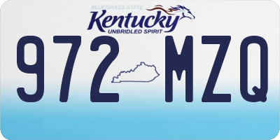 KY license plate 972MZQ