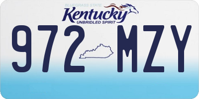 KY license plate 972MZY
