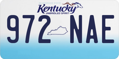 KY license plate 972NAE