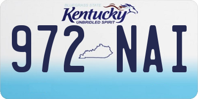 KY license plate 972NAI